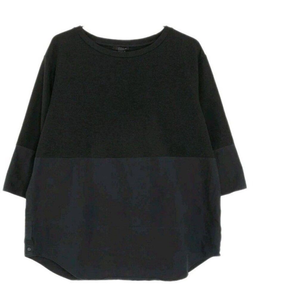 COS Lagenlook Minimalist Women Black Pullover Oversized Sz EU S